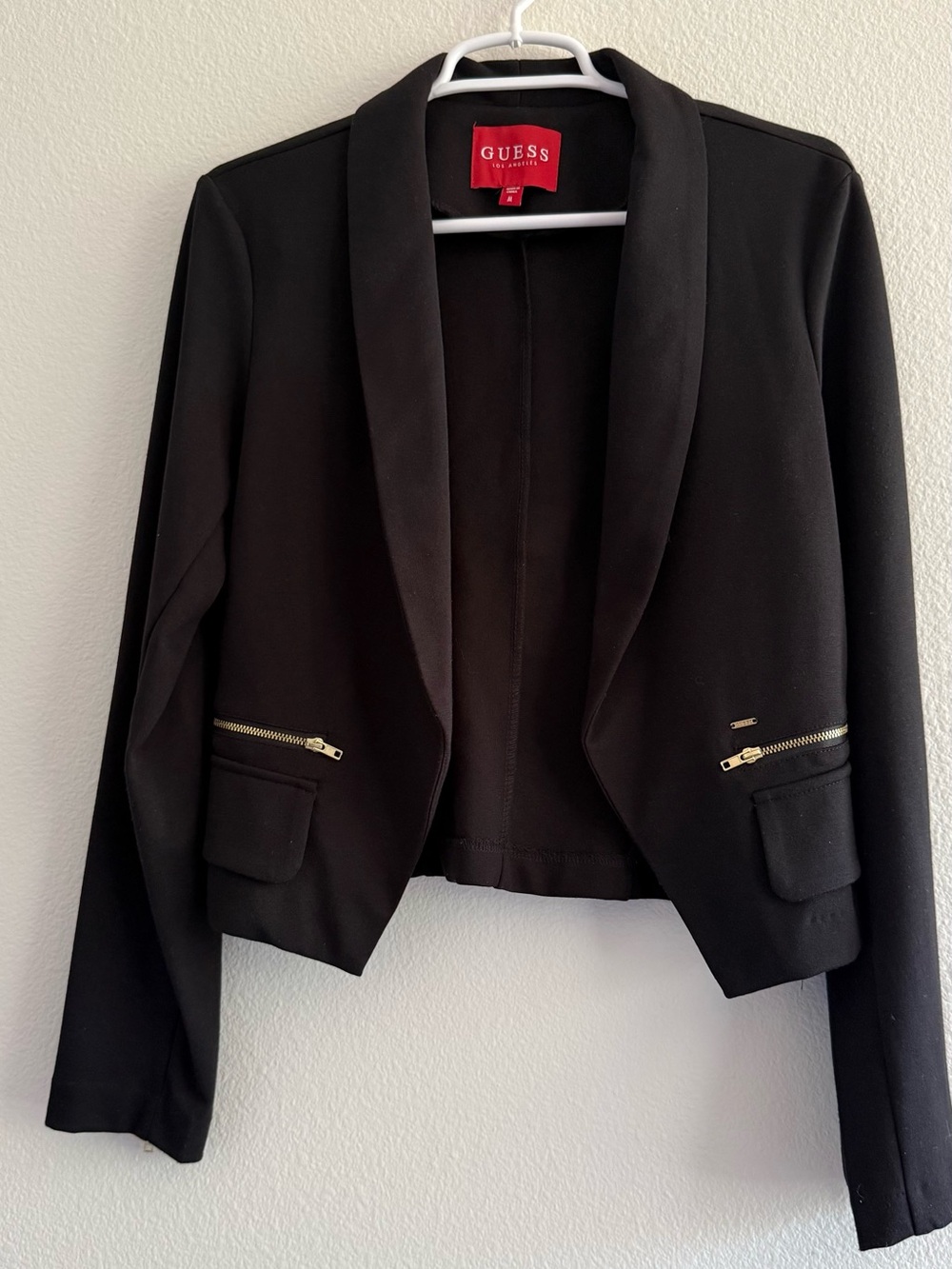 GUESS Women's Black Open-Front Blazer Jacket